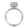 Suede - 14K White Gold Emerald Cut Hidden Halo Diamond Engagement Ring - 0.3 ct