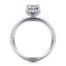 Suede - 14K White Gold Emerald Cut Hidden Halo Diamond Engagement Ring - 0.25 ct