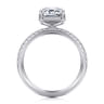 Suede - 14K White Gold Emerald Cut Hidden Halo Diamond Engagement Ring - 0.3 ct