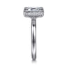 Symphony - 14K White Gold Emerald Cut Hidden Halo Diamond Engagement Ring - 0.11 ct