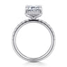 Talisa - 14K White Gold Emerald Cut Hidden Halo Diamond Engagement Ring - 0.45 ct