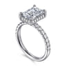 Talisa - 14K White Gold Emerald Cut Hidden Halo Diamond Engagement Ring - 0.45 ct