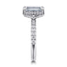 Talisa - 14K White Gold Emerald Cut Hidden Halo Diamond Engagement Ring - 0.45 ct