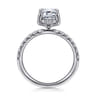 Talisa - 14K White Gold Emerald Cut Hidden Halo Diamond Engagement Ring - 0.5 ct