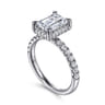 Talisa - 14K White Gold Emerald Cut Hidden Halo Diamond Engagement Ring - 0.5 ct