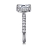 Talisa - 14K White Gold Emerald Cut Hidden Halo Diamond Engagement Ring - 0.5 ct
