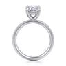 Allison - 14K White Gold Emerald Cut Hidden Halo Diamond Engagement Ring - 0.25 ct