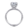 Adela - 14K White Gold Emerald Cut Hidden Halo Diamond Engagement Ring - 0.4 ct