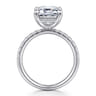 Adela - 14K White Gold Emerald Cut Hidden Halo Diamond Engagement Ring - 0.45 ct