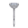 Adela - 14K White Gold Emerald Cut Hidden Halo Diamond Engagement Ring - 0.45 ct