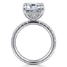 Adela - 14K White Gold Emerald Cut Hidden Halo Diamond Engagement Ring - 0.45 ct