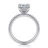 Adela - 14K White Gold Emerald Cut Hidden Halo Diamond and Engagement Ring - 0.4 ct