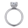 Peace - 14K White Gold Emerald Cut Hidden Halo Diamond Engagement Ring - 0.07 ct