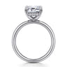 Peace - 14K White Gold Emerald Cut Hidden Halo Diamond Engagement Ring - 0.08 ct