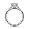 Seine - 14K White Gold Compass Prong Emerald Cut Diamond Engagement Ring - 0.35 ct
