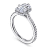 Seine - 14K White Gold Compass Prong Emerald Cut Diamond Engagement Ring - 0.35 ct
