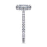 Seine - 14K White Gold Compass Prong Emerald Cut Diamond Engagement Ring - 0.35 ct