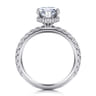 Alina - 14K White Gold Hidden Halo Marquise Shape Diamond Engagement Ring - 0.71 ct
