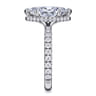 Alina - 14K White Gold Hidden Halo Marquise Shape Diamond Engagement Ring - 0.71 ct