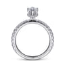 Alina - 14K White Gold Hidden Halo Marquise Shape Diamond Engagement Ring - 0.51 ct