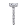 Alina - 14K White Gold Hidden Halo Marquise Shape Diamond Engagement Ring - 0.51 ct