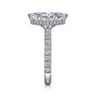 Alina - 14K White Gold Hidden Halo Marquise Halo Diamond Engagement Ring - 0.71 ct