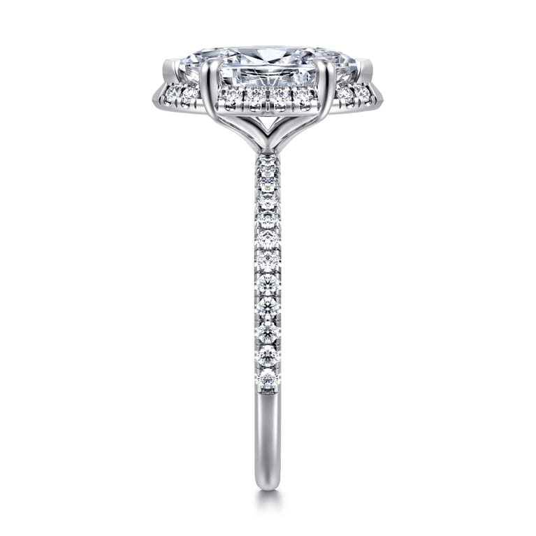Hart - 14K White Gold Hidden Halo Marquise Shape Diamond Engagement Ring - 0.24 ct - Shot 4