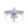 Noa - 14K White Gold Marquise Shape Diamond Engagement Ring - 0.5 ct