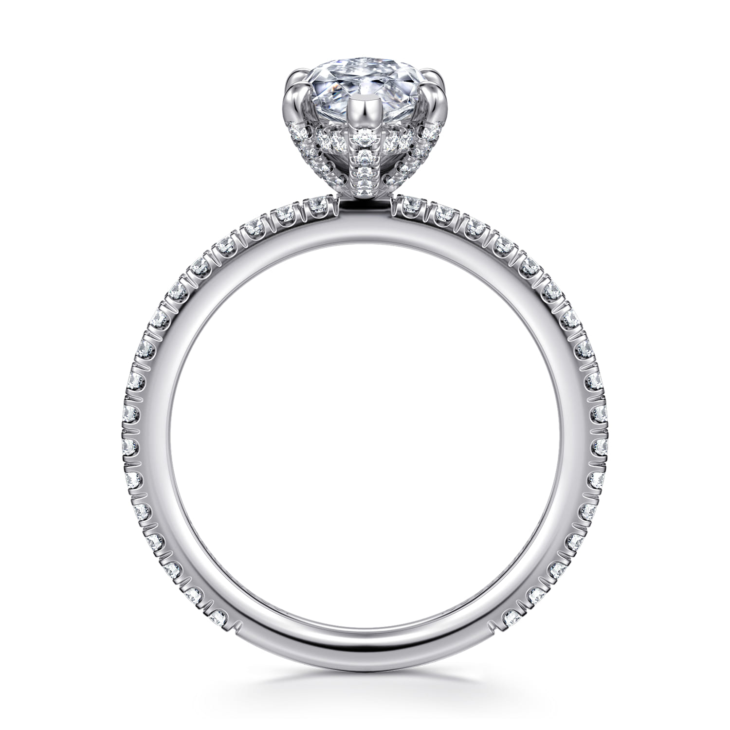 Noa - 14K White Gold Marquise Shape Diamond Engagement Ring - 0.5 ct - Shot 2