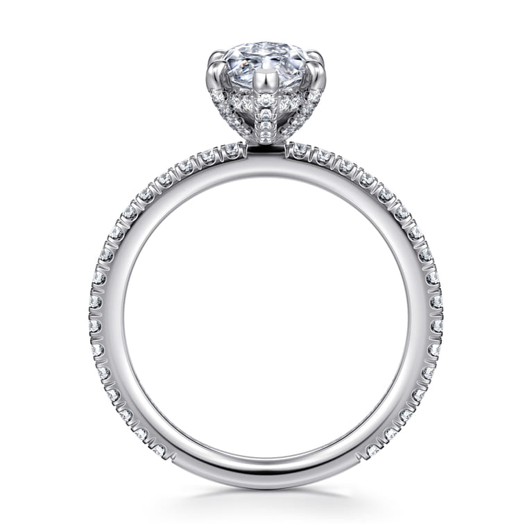 Noa - 14K White Gold Marquise Shape Diamond Engagement Ring - 0.5 ct - Shot 2