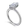 Noa - 14K White Gold Marquise Shape Diamond Engagement Ring - 0.5 ct