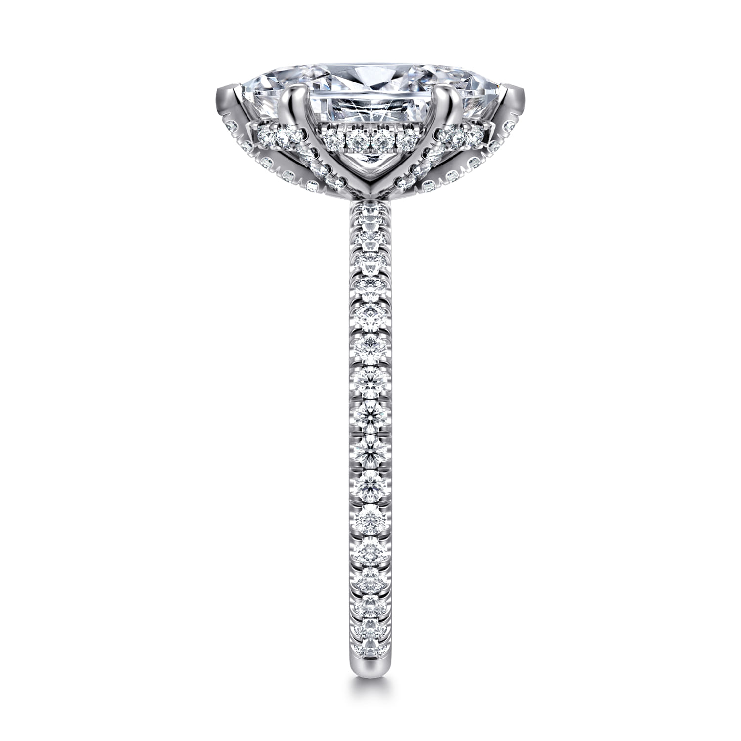 Noa - 14K White Gold Marquise Shape Diamond Engagement Ring - 0.5 ct - Shot 4