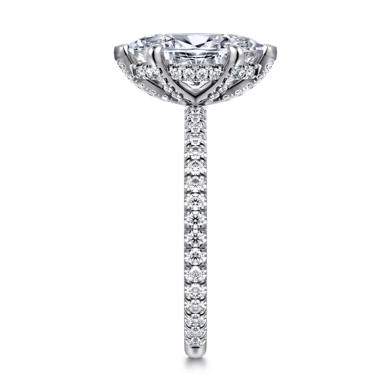 Noa - 14K White Gold Marquise Shape Diamond Engagement Ring - 0.5 ct - Shot 4