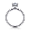 Rainah - 14K White Gold Hidden Halo Marquise Shape Diamond Engagement Ring - 0.12 ct