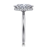 Rainah - 14K White Gold Hidden Halo Marquise Shape Diamond Engagement Ring - 0.12 ct