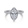 Senne - 14K White Gold Marquise Shape Diamond Engagement Ring - 0.4 ct