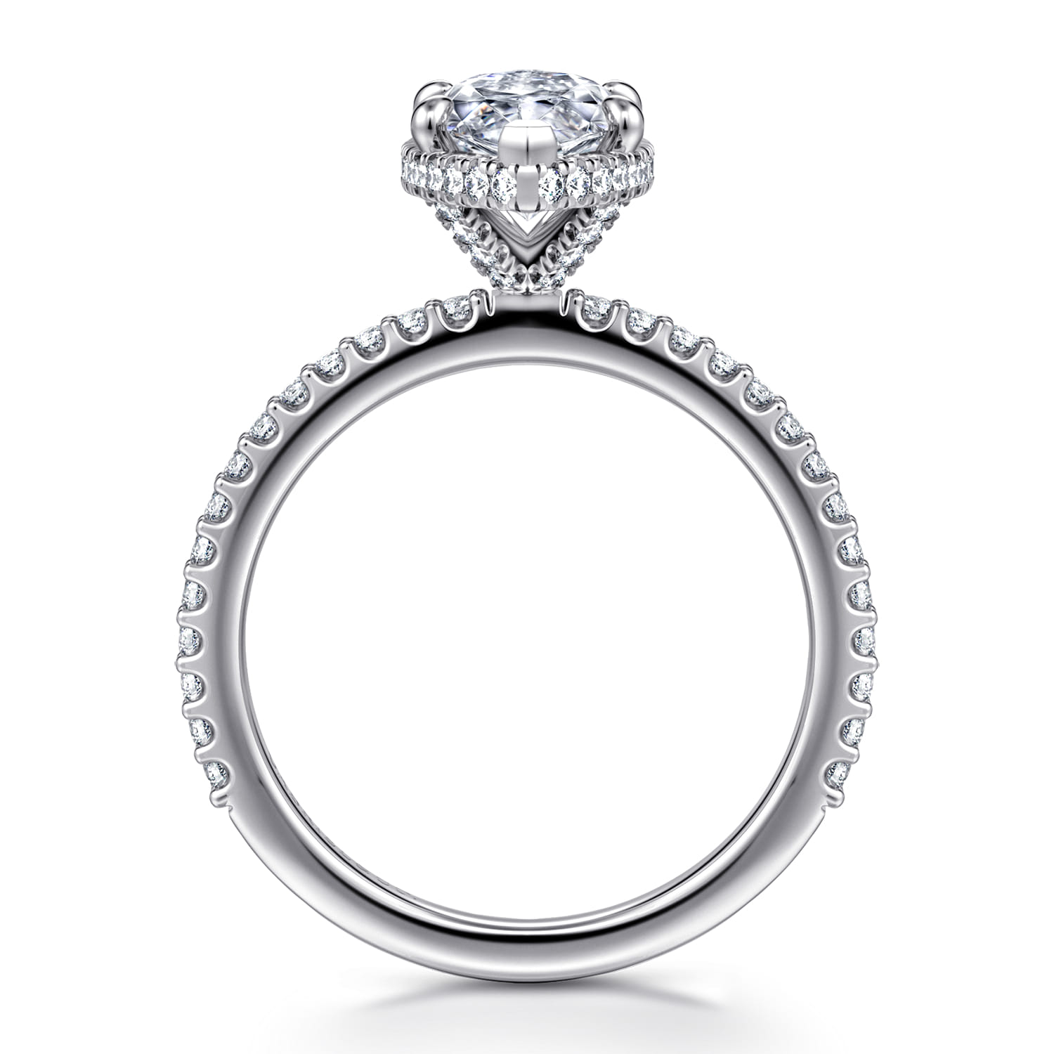 Senne - 14K White Gold Marquise Shape Diamond Engagement Ring - 0.4 ct - Shot 2