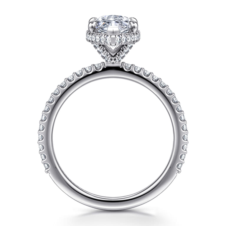 Senne - 14K White Gold Marquise Shape Diamond Engagement Ring - 0.4 ct - Shot 2
