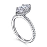 Senne - 14K White Gold Marquise Shape Diamond Engagement Ring - 0.4 ct