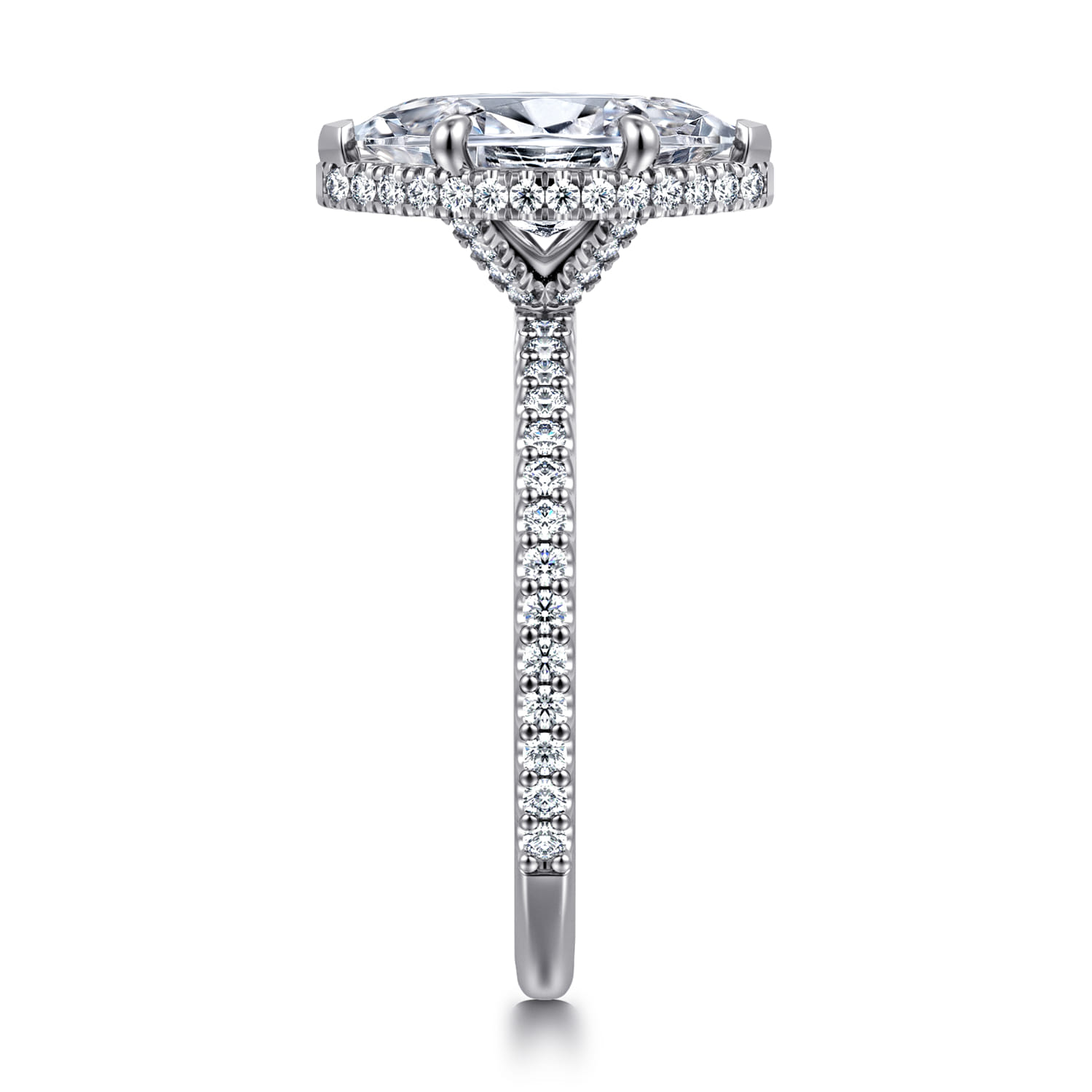 Senne - 14K White Gold Marquise Shape Diamond Engagement Ring - 0.4 ct - Shot 4