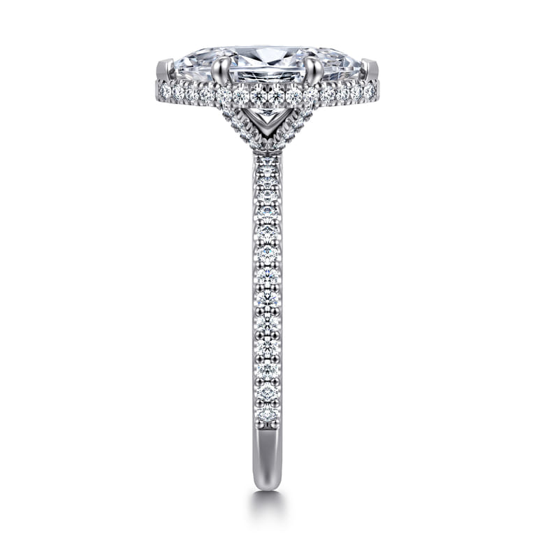 Senne - 14K White Gold Marquise Shape Diamond Engagement Ring - 0.4 ct - Shot 4