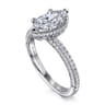 Caly - 14K White Gold Marquise Shape Halo Diamond Engagement Ring - 0.5 ct