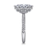 Caly - 14K White Gold Marquise Shape Halo Diamond Engagement Ring - 0.5 ct