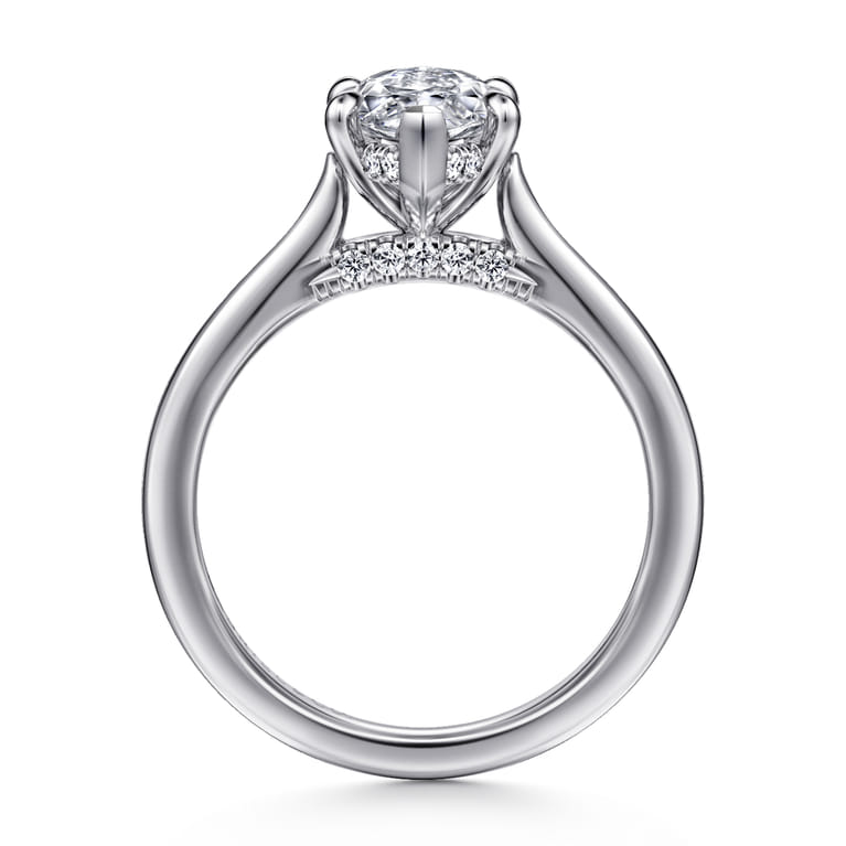 Ericka - 14K White Gold Marquise Shape Diamond Engagement Ring - 0.12 ct - Shot 2