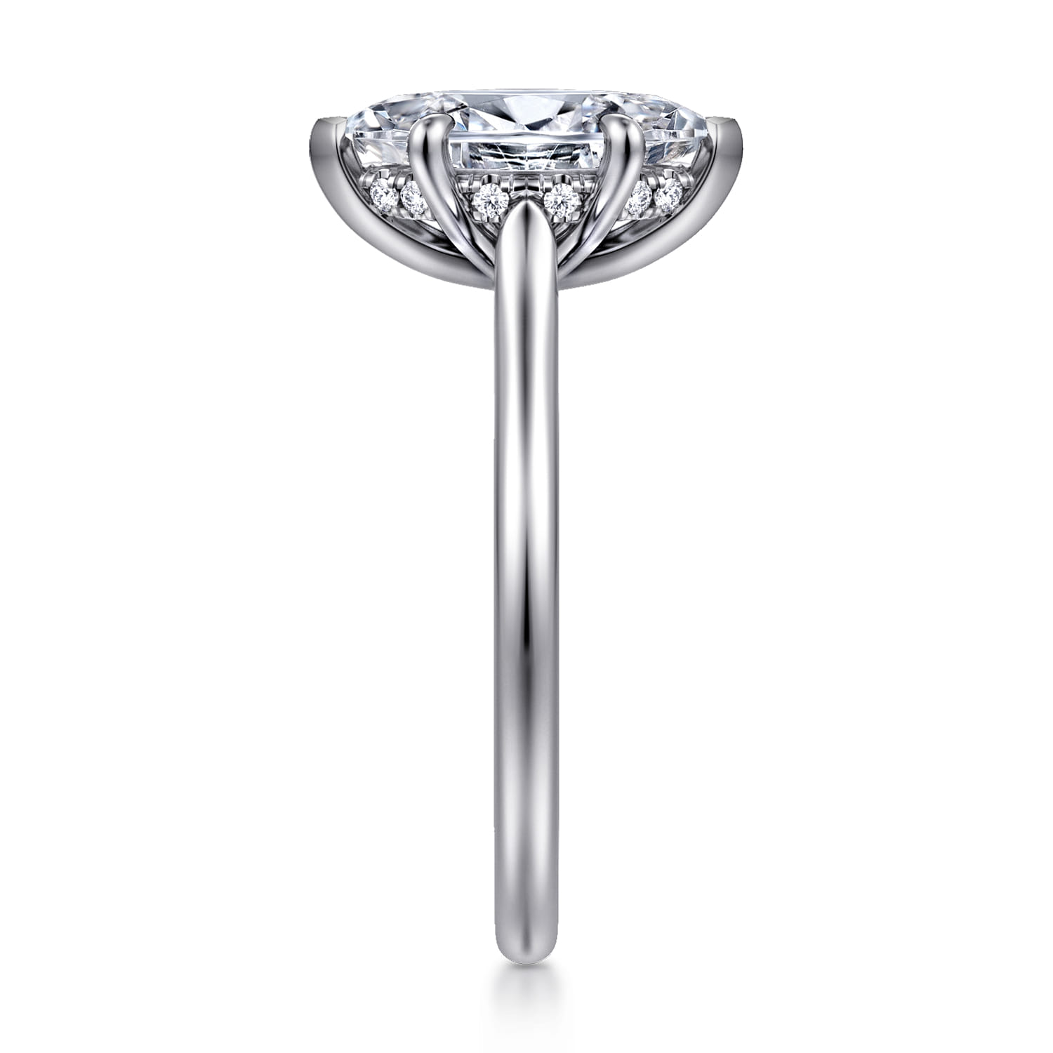 Ericka - 14K White Gold Marquise Shape Diamond Engagement Ring - 0.12 ct - Shot 4