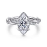 Ama - 14K White Gold Marquise Shape Halo Diamond Engagement Ring - 0.25 ct
