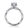 Ama - 14K White Gold Marquise Shape Halo Diamond Engagement Ring - 0.25 ct