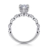 Adeena - 14K White Gold Marquise Shape Hidden Halo Diamond Engagement Ring - 0.3 ct