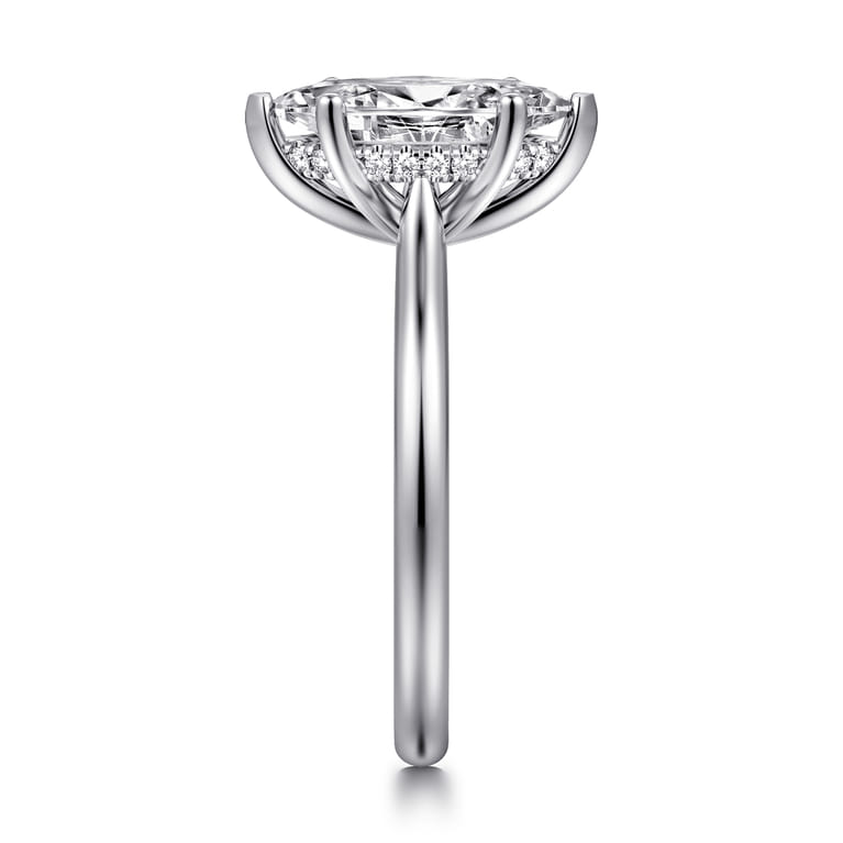 Azucena - 14K White Gold Marquise Shape Solitaire Diamond Engagement Ring - 0.06 ct - Shot 4