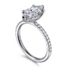Allison - 14K White Gold Marquise Shape Hidden Halo Diamond Engagement Ring - 0.25 ct